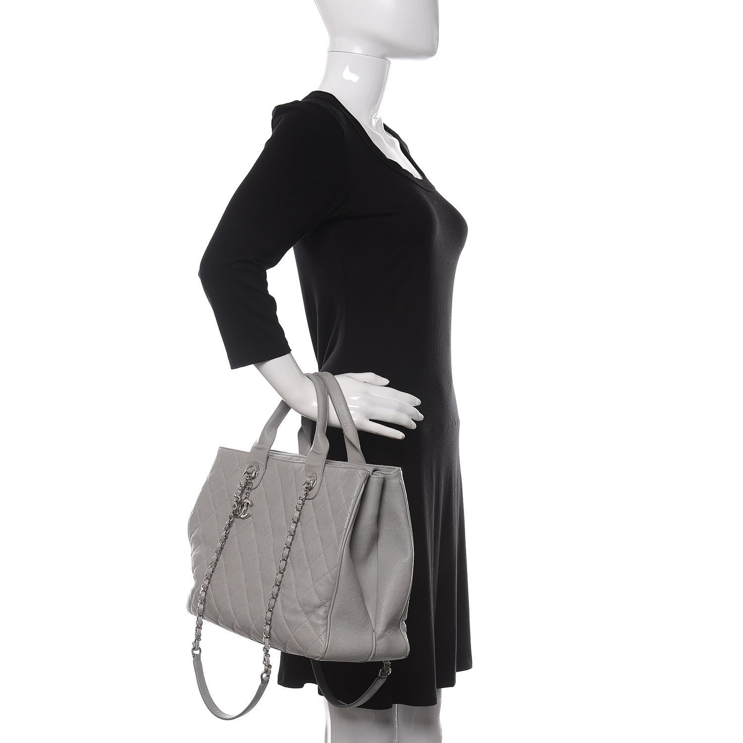 Chanel Caviar Quilted Large Urban Companion Top Handle Shopping Tote Grey 2 of 12