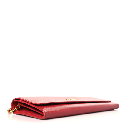 Prada Saffiano Wallet on Chain Fuoco 6 of 8