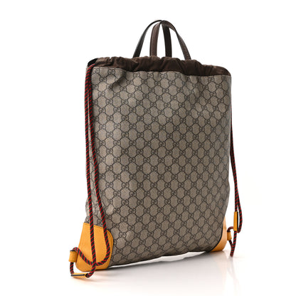 Gucci GG Supreme Monogram Neo Vintage Drawstring Backpack Beige New Acero Crop 3 of 10