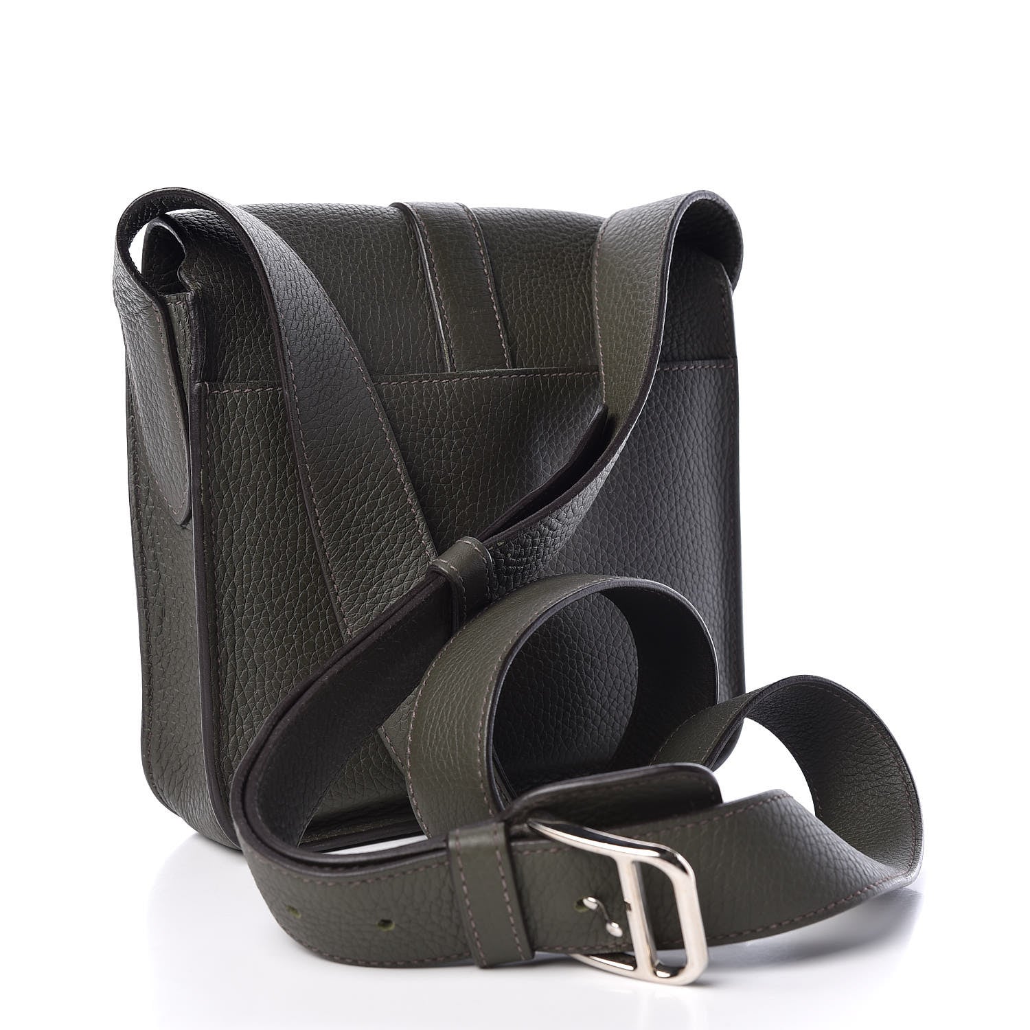 Hermes Taurillon Clemence Steve Pochette Vert De Gris 3 of 9
