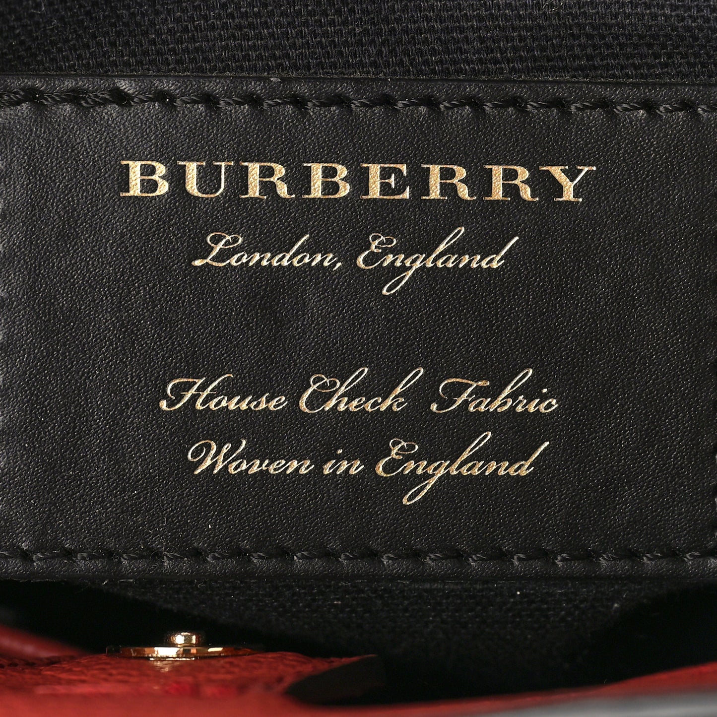 Derby Calfskin House Check Small Banner Tote Cinnamon Red