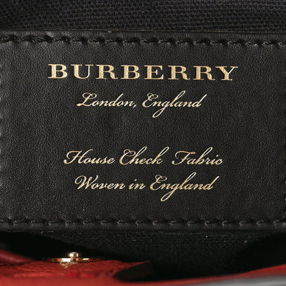 Burberry Derby Calfskin House Check Small Banner Tote Cinnamon Red 6 of 8