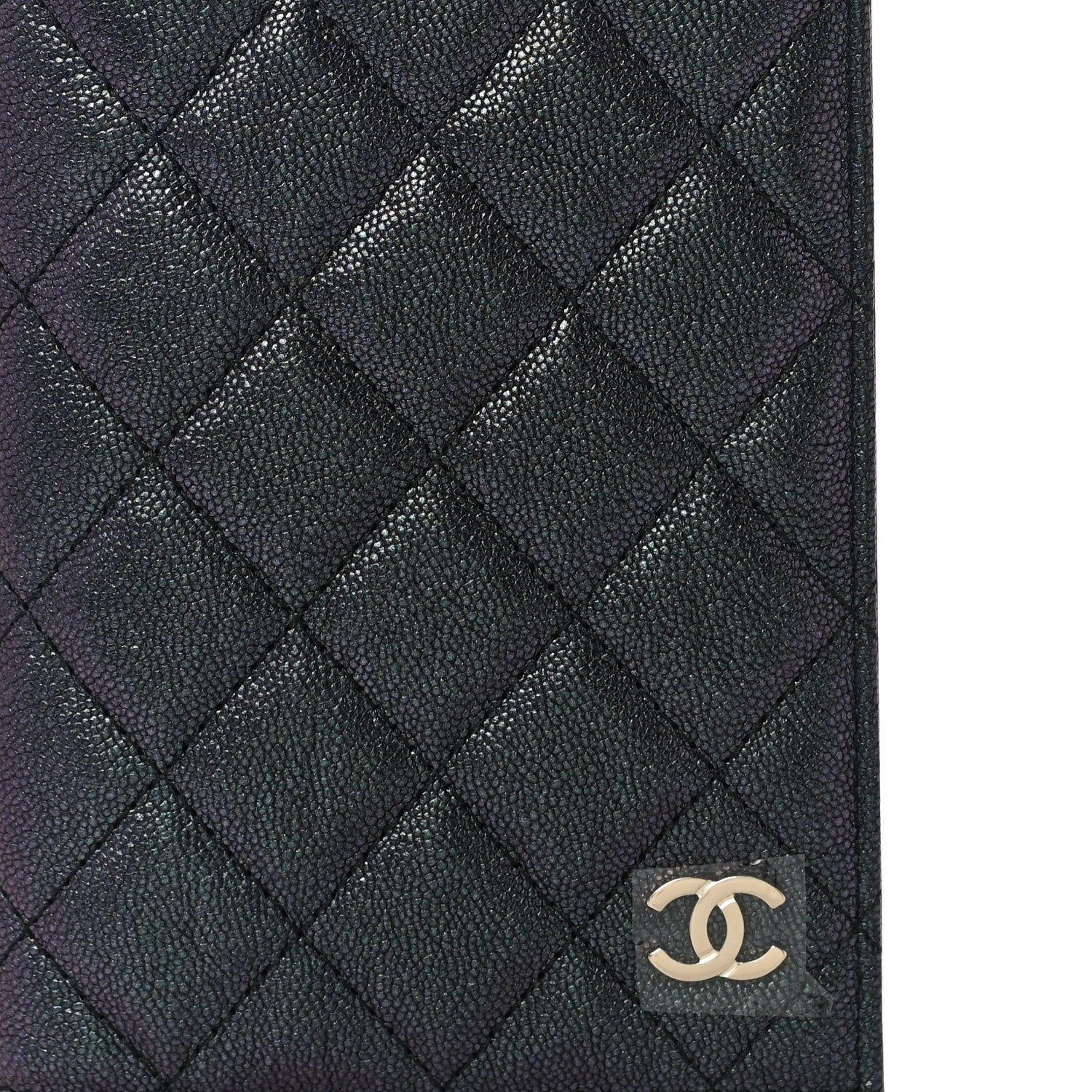 Chanel Iridescent Caviar Quilted Passport Holder Black 8 of 11