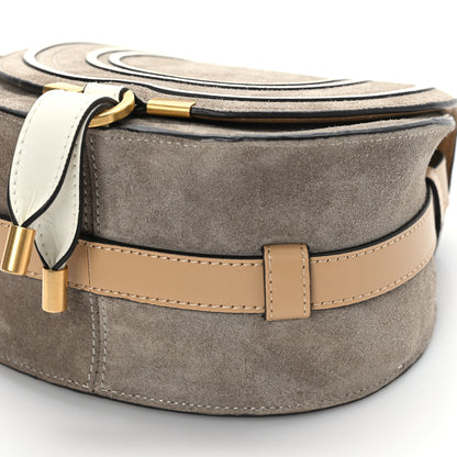 Chloe Suede Calfskin Small Marcie Saddle Bag Motty Grey 7 of 8