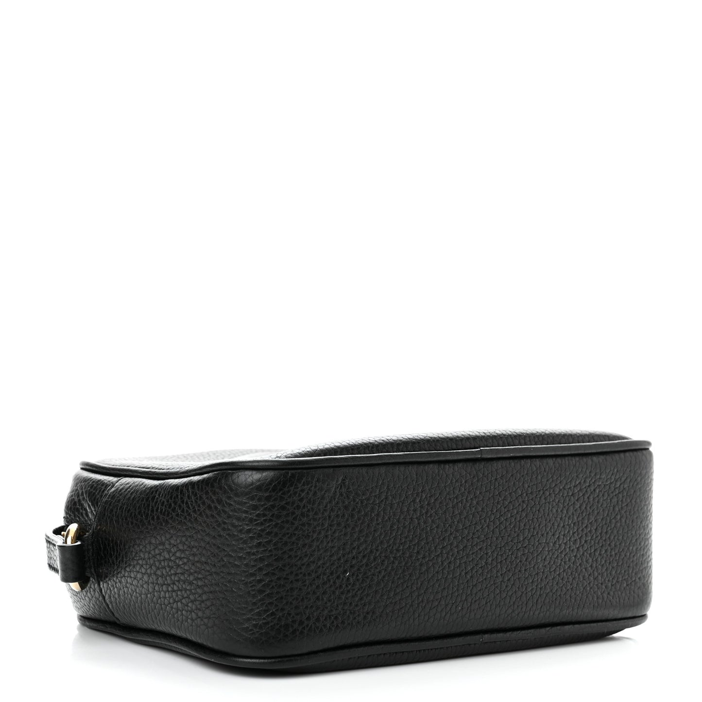 Pebbled Calfskin Small Soho Disco Bag Black