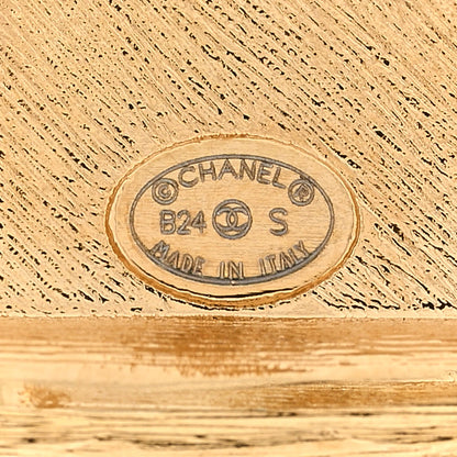 Chanel Metal Resin Crystal CC Square Earrings Gold Black Pink 3 of 5