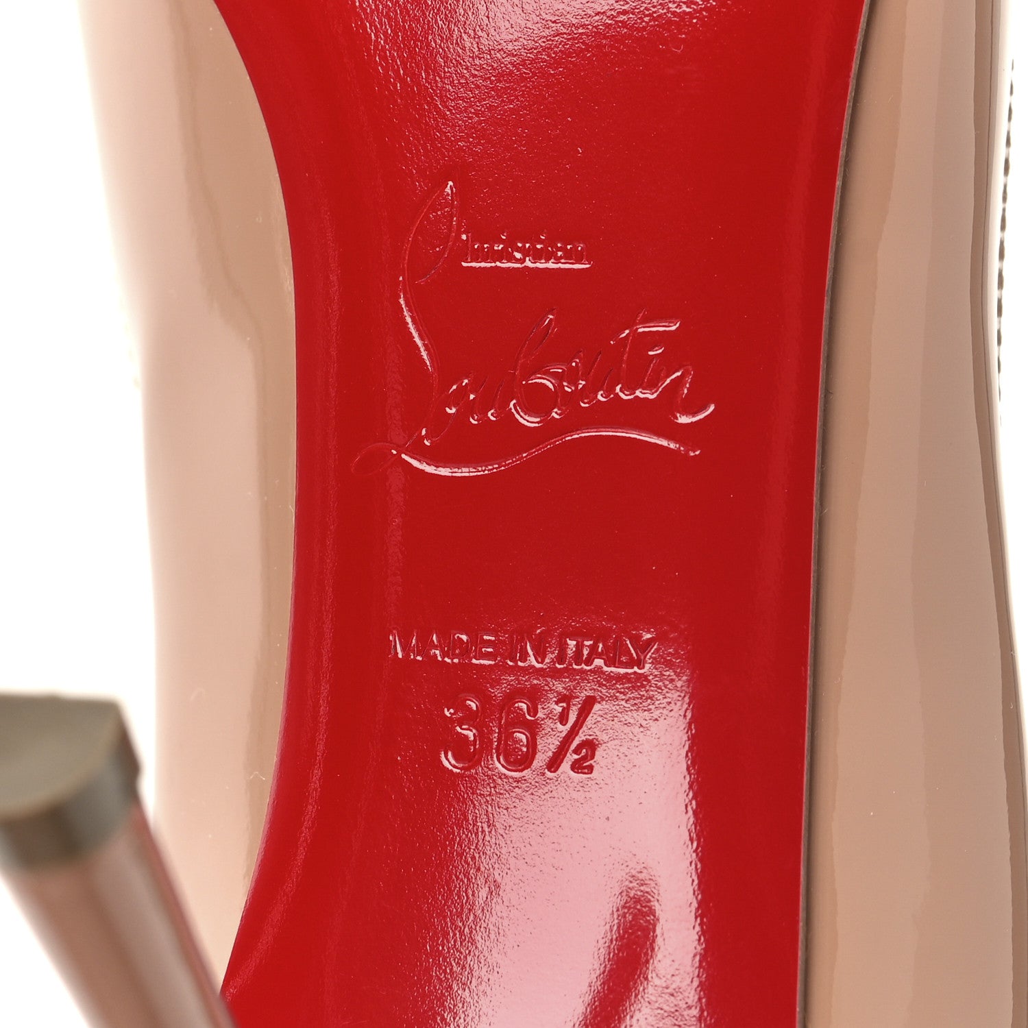 Christian Louboutin Patent Merci Allen 85 Pumps 36.5 Nude 7 of 8