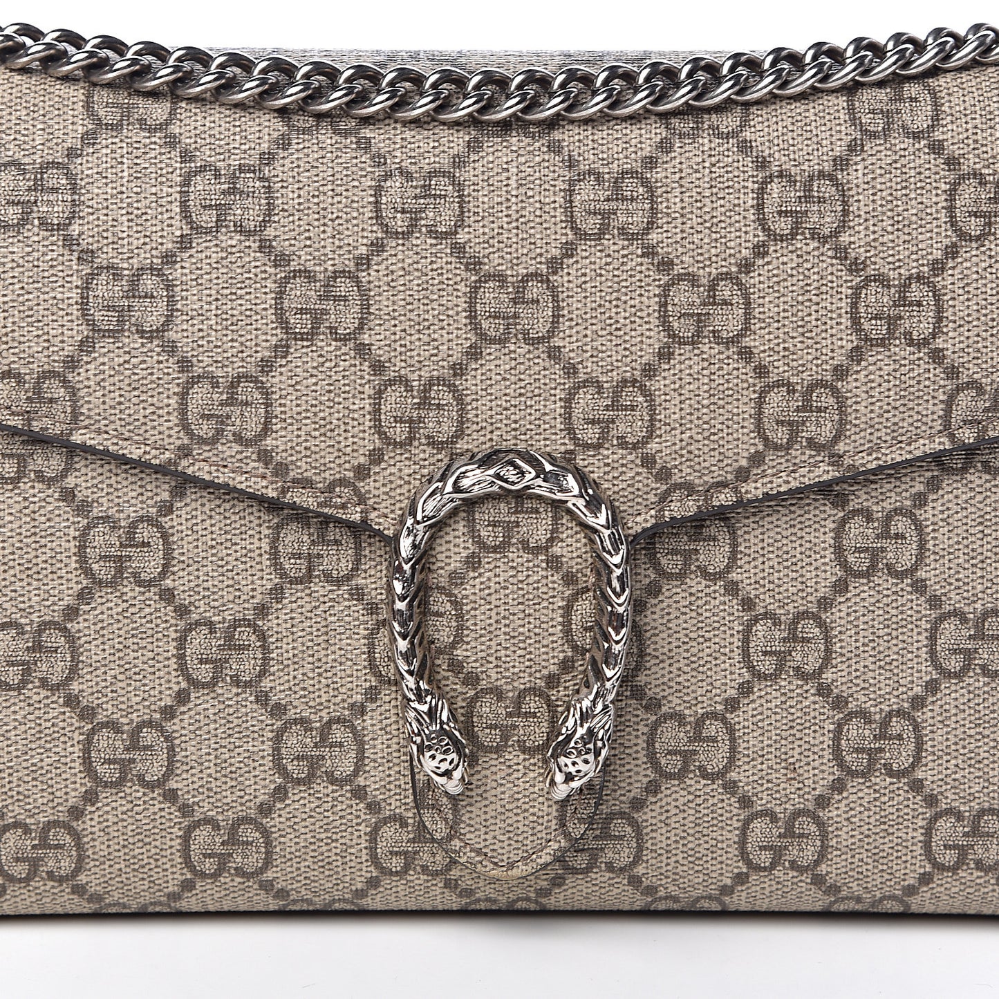 GG Supreme Monogram Mini Dionysus Chain Wallet Beige Pink