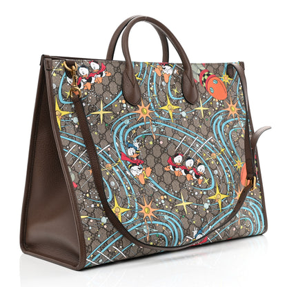 Gucci X DISNEY GG Supreme Monogram Donald Duck Retro Interlocking G Shopping Tote Beige Multicolor New Acero 3 of 10