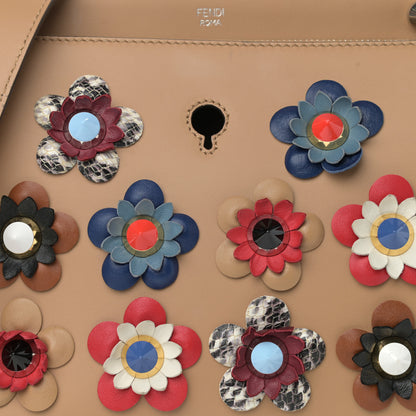 Fendi Calfskin Flowerland Studded Dotcom Satchel Cuoio Multicolor 9 of 15