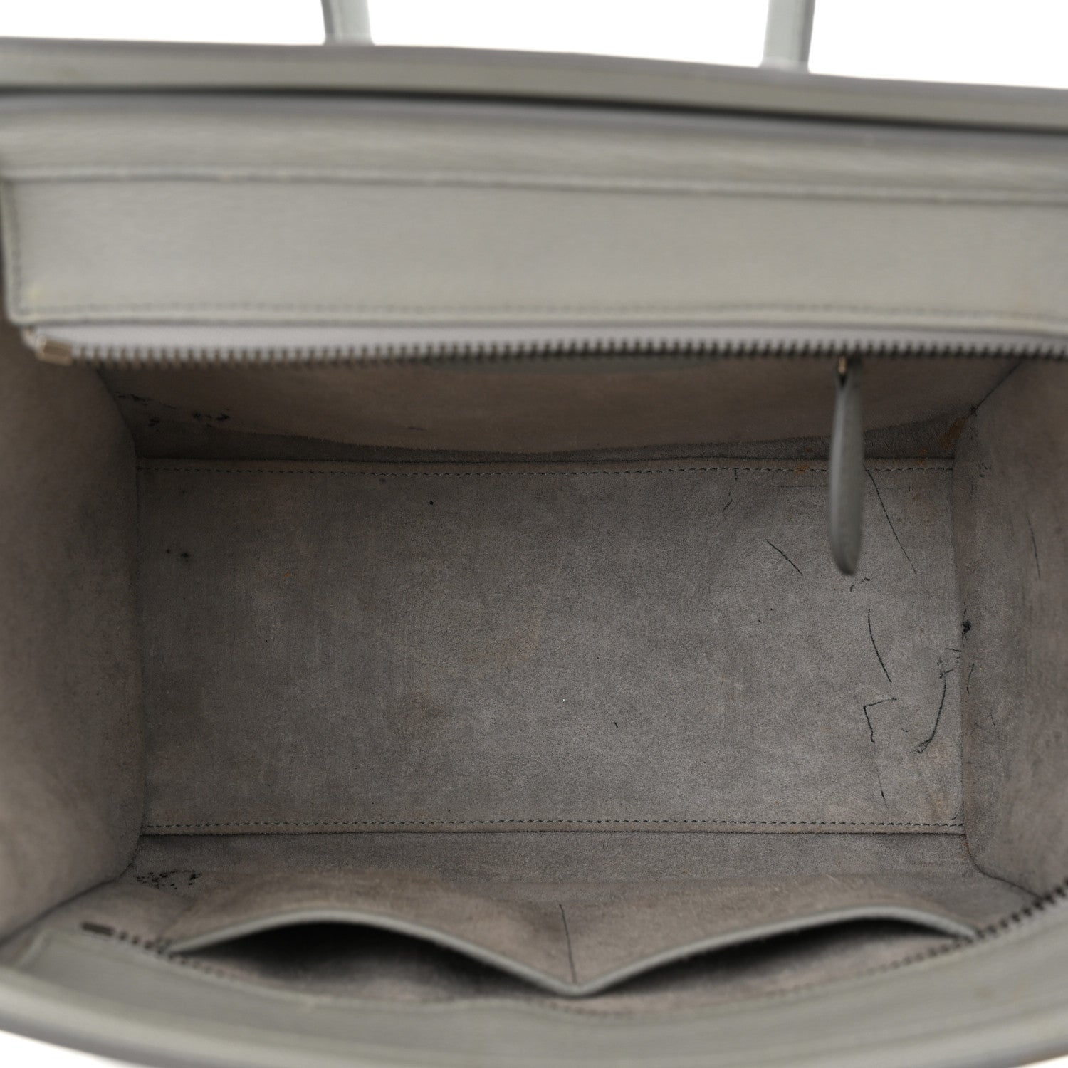 Celine Drummed Calfskin Micro Luggage Sky 5 of 16
