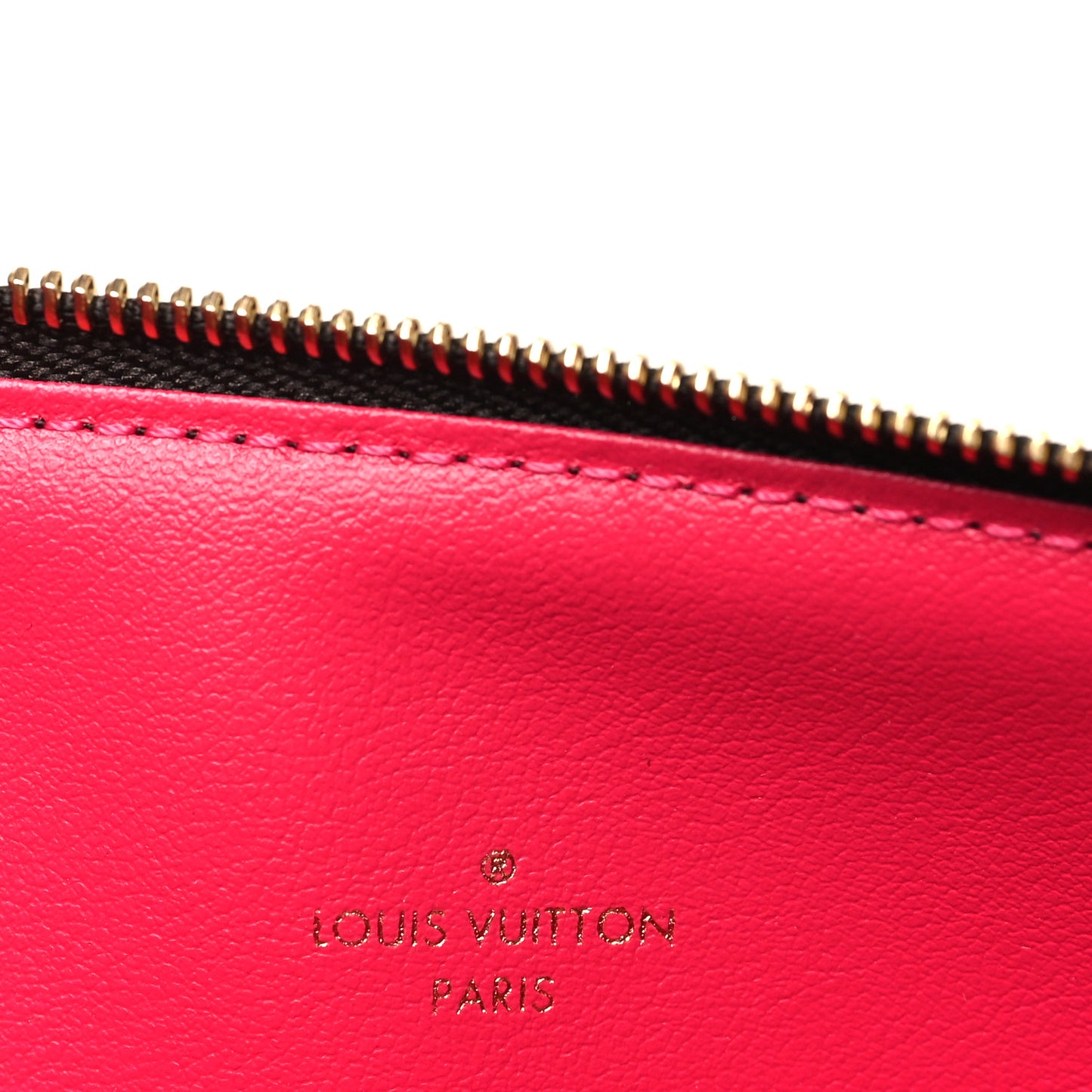 Monogram Felicie Chain Wallet Zippered Insert Fuchsia