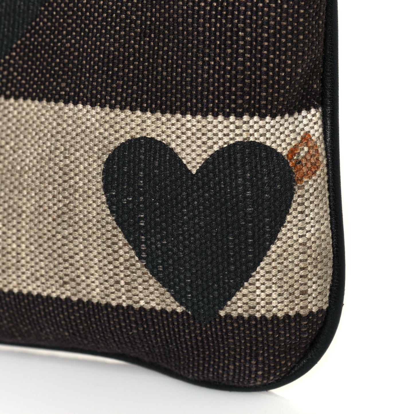 Mega Check Heart Print Peyton Crossbody Clutch Bag Black