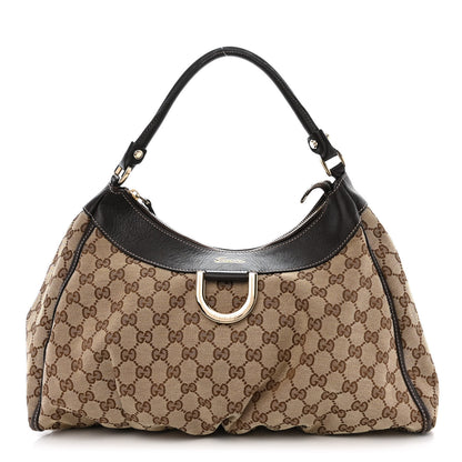 Gucci Monogram Large D Gold Hobo Dark Brown 1 of 12