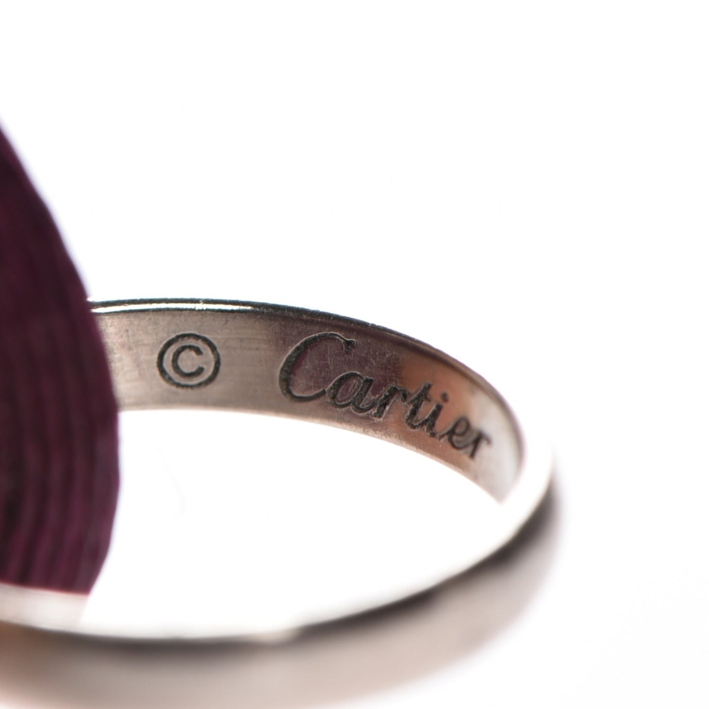 18K White Gold Ceramic Trinity Cord Bracelet Purple