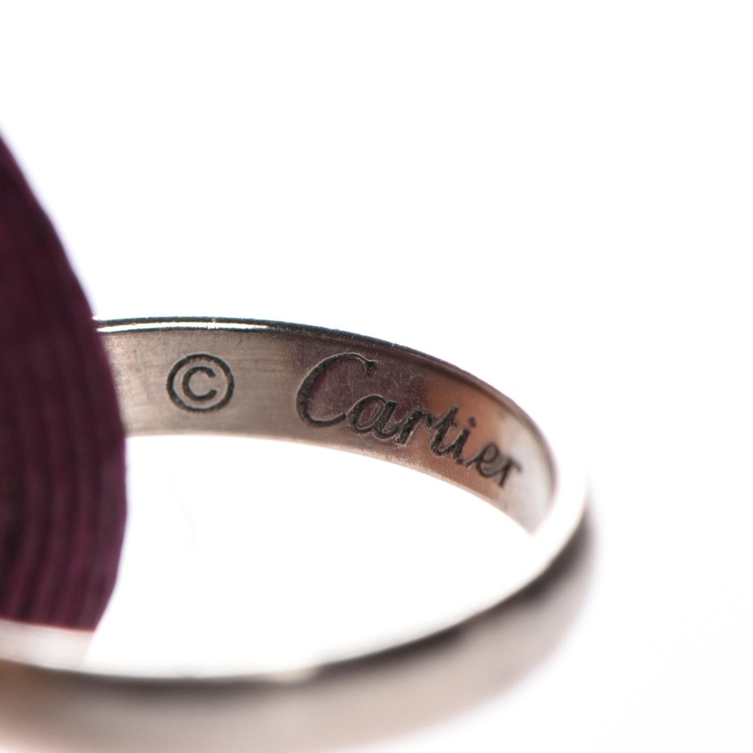 Cartier 18K White Gold Ceramic Trinity Cord Bracelet Purple 5 of 9