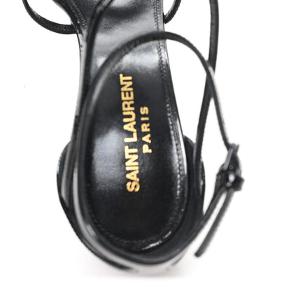 Saint Laurent Patent Cassandra 100 Ankle Strap Sandals 38.5 Black 8 of 10