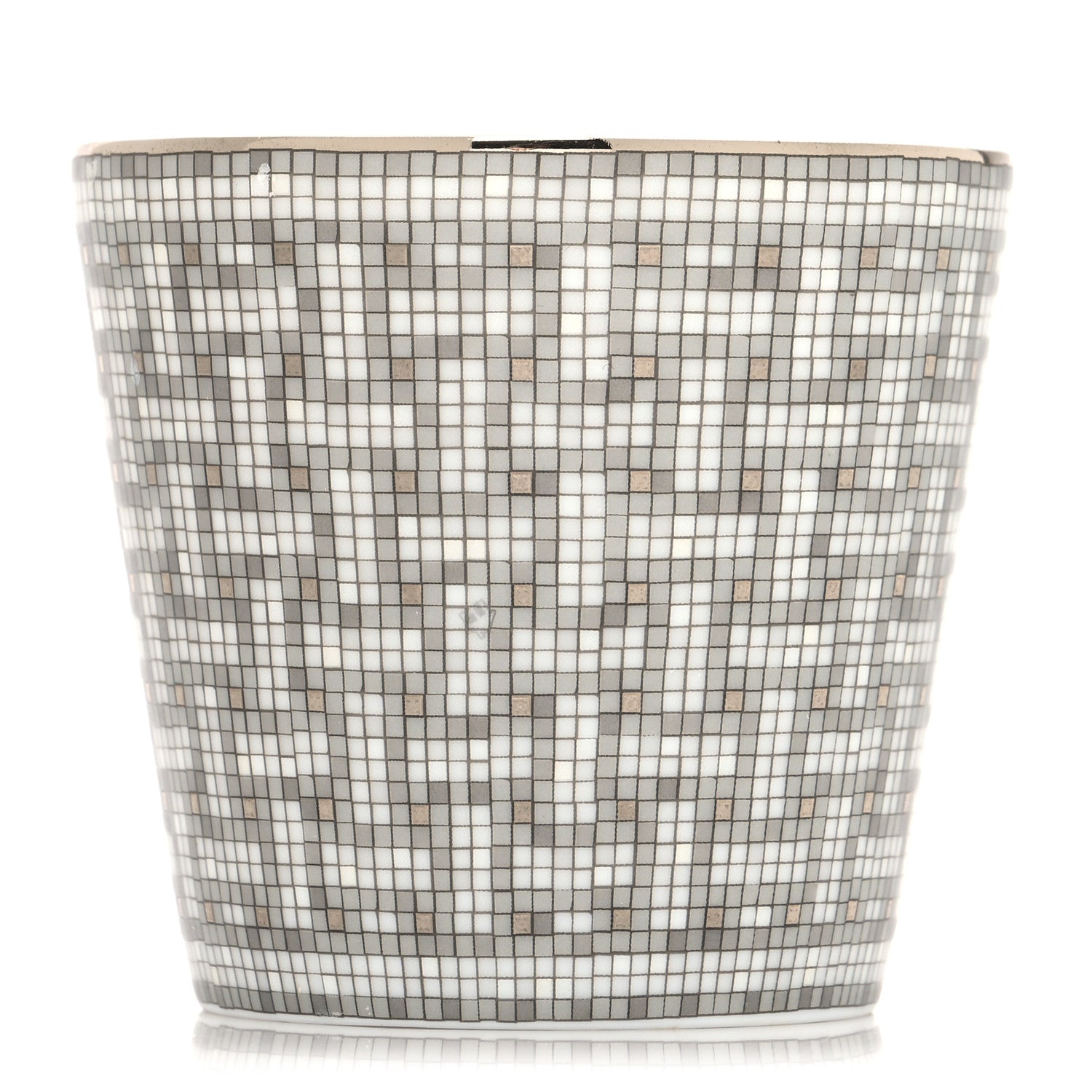 Hermes Porcelain Mosaique Au 24 Porcelain Candle Tumbler Platinum 1 of 7