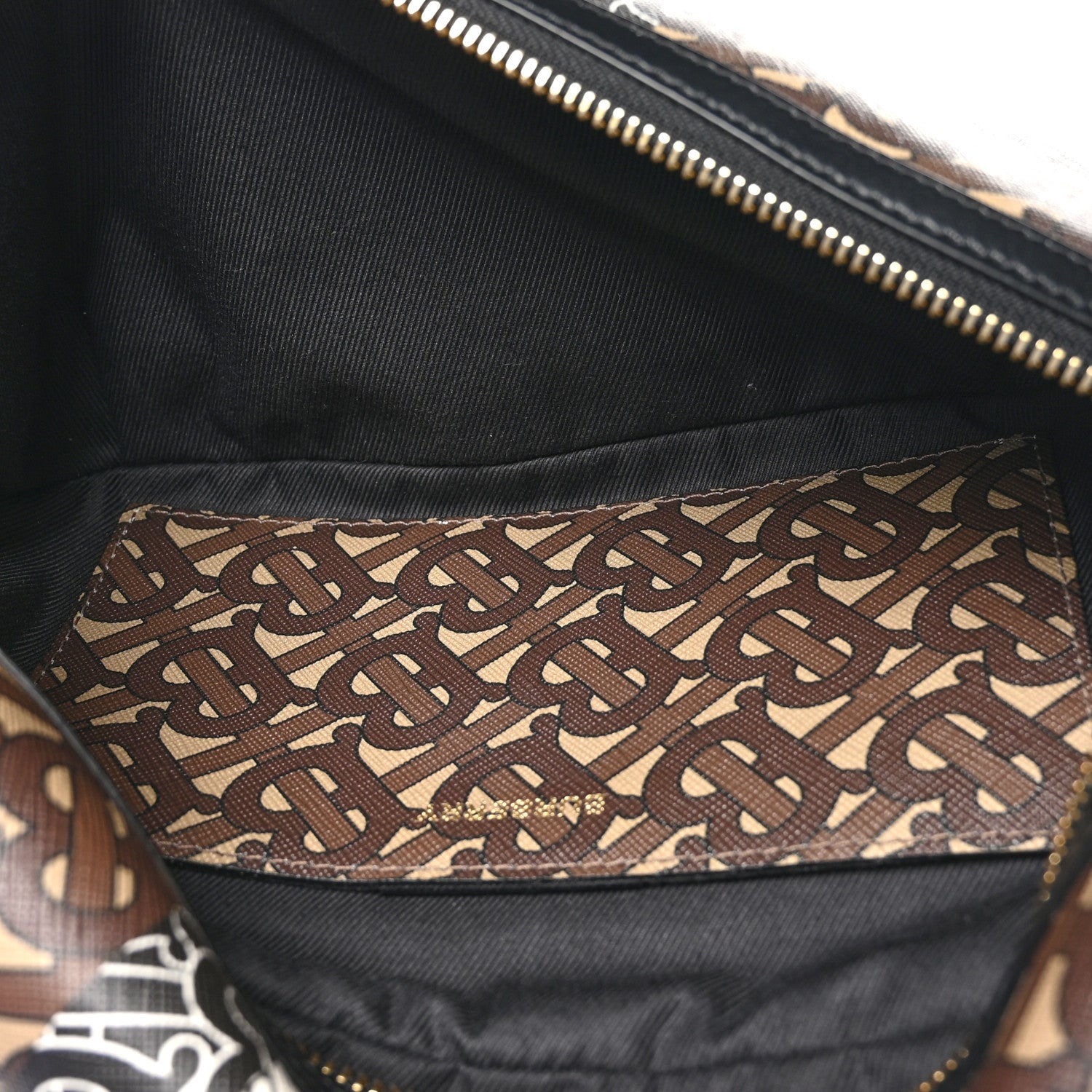 Burberry E-Canvas Monogram Stripe Medium Sonny Bum Bag Bridle Brown 5 of 12