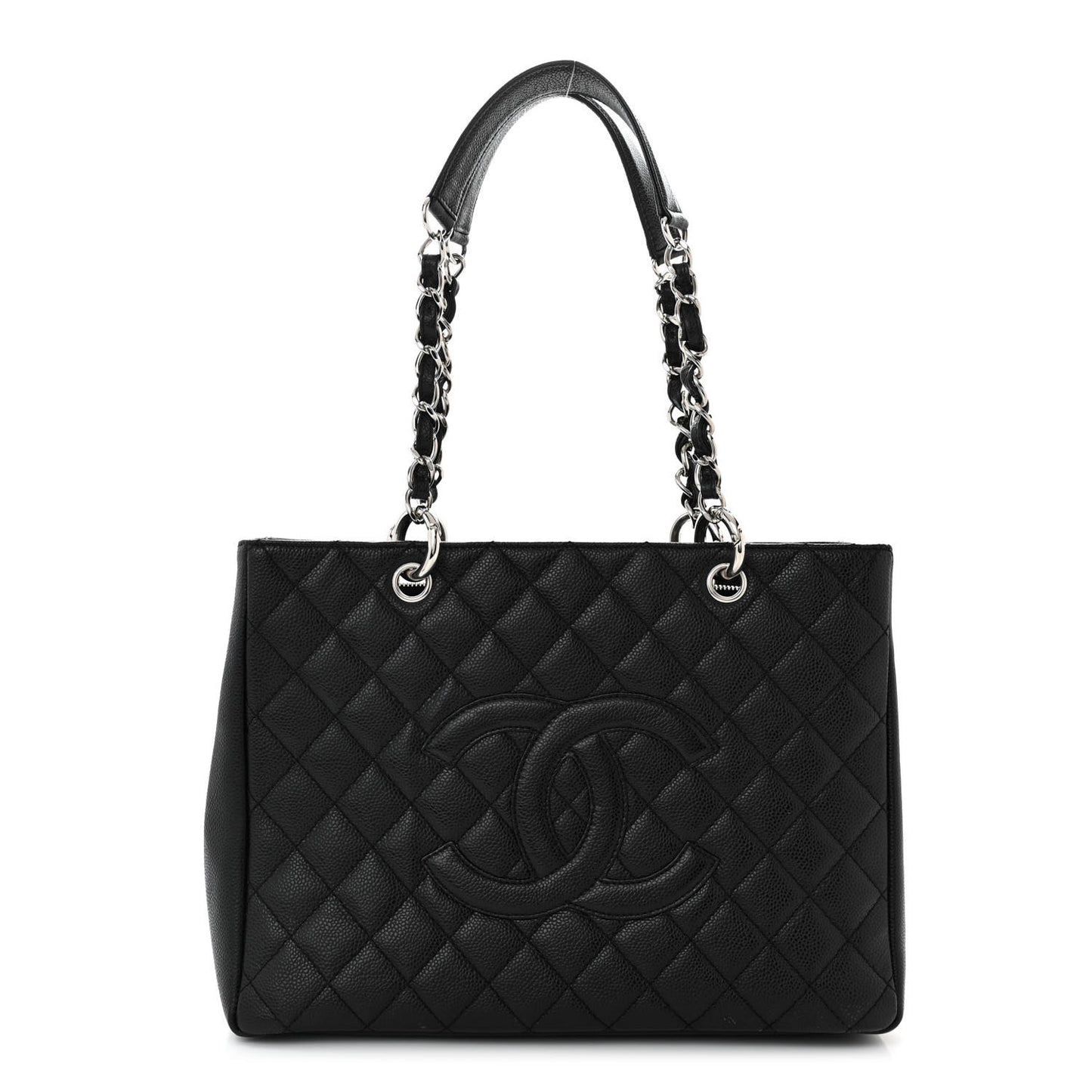 Caviar Quilted Grand Shopping Tote GST Black
