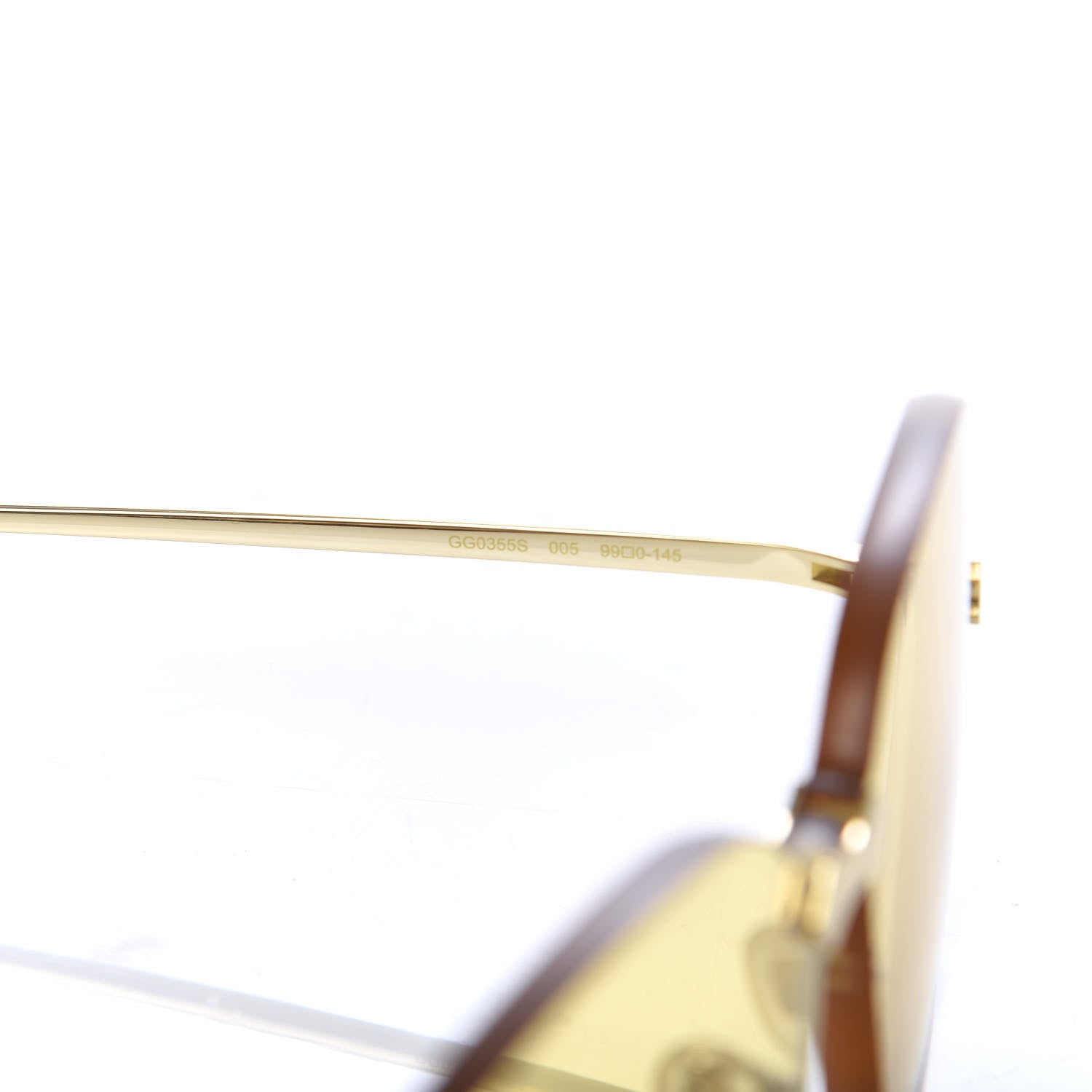 Gucci Rimless Sunglasses GG0352S Gold Yellow 5 of 6