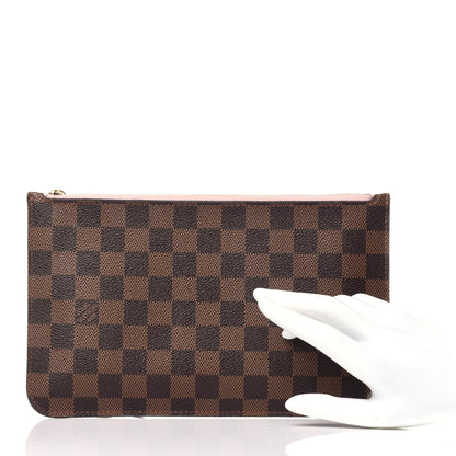 Louis Vuitton Damier Ebene Neverfull MM GM Pochette Rose Ballerine 2 of 11