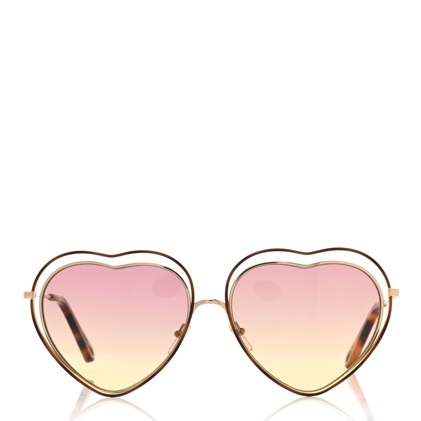 Metal Poppy Love Heart Sunglasses CE131S Havana Rose
