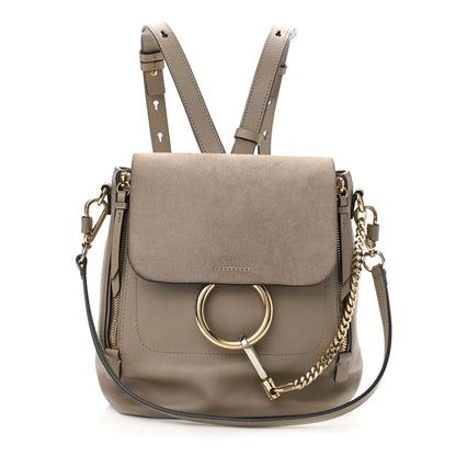 Chloe Suede Calfskin Small Faye Backpack Motty Grey 1 of 10