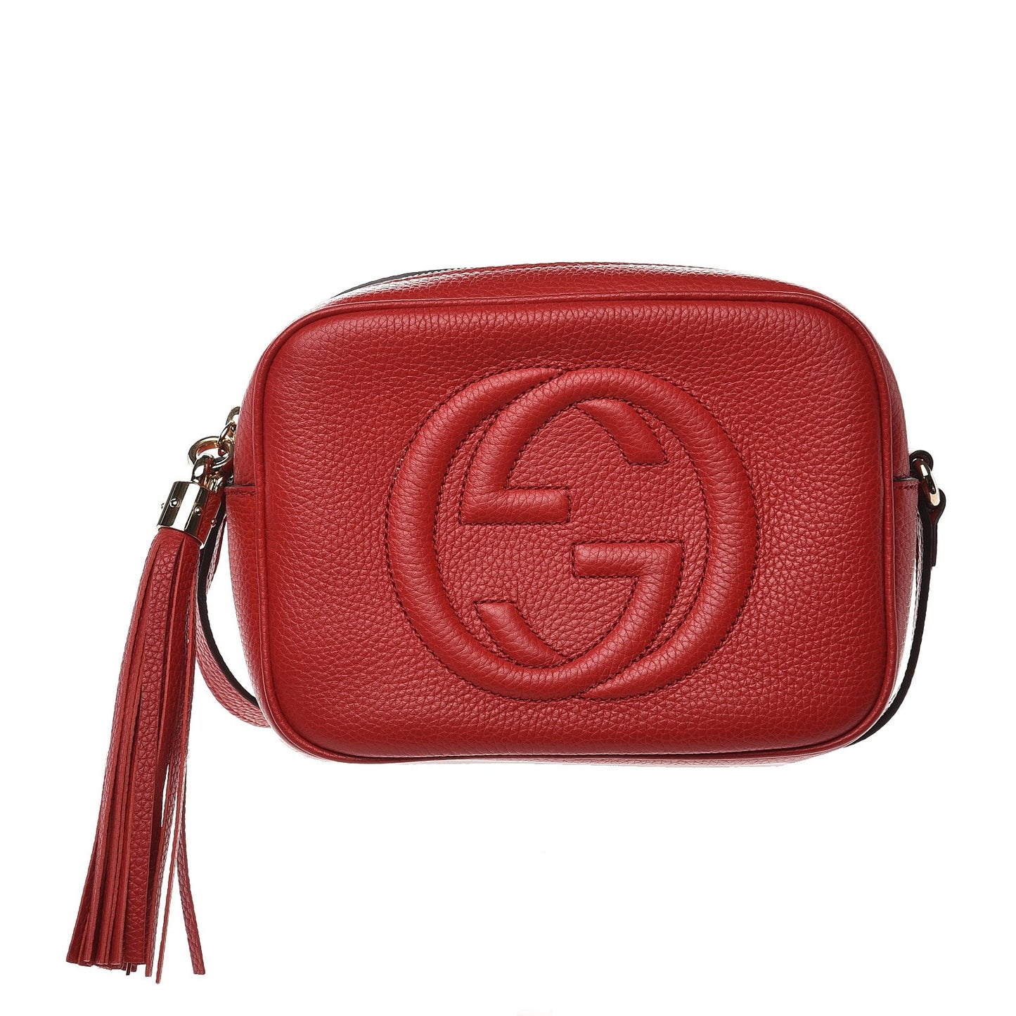 Pebbled Calfskin Small Soho Disco Bag Tabasco Red