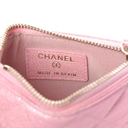 Chanel Iridescent Caviar Quilted Flap Zip Card Holder Pink 6 of 8