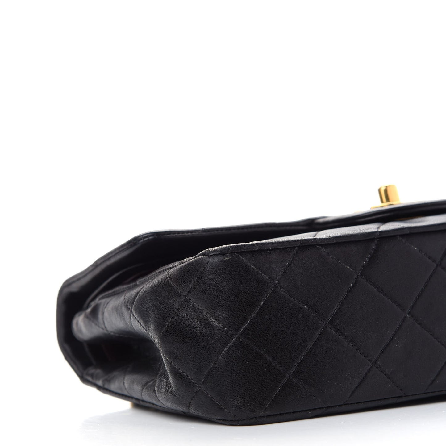 Lambskin Quilted Small Double Flap Black