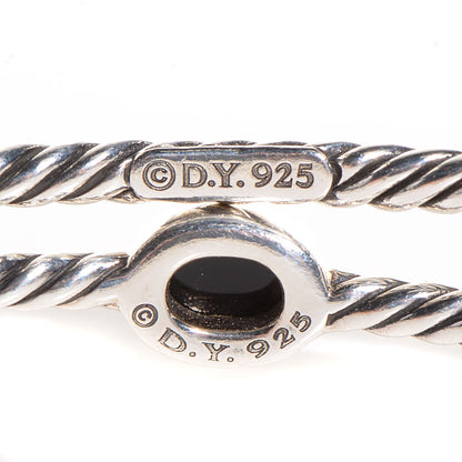 David Yurman Sterling Silver Black Onyx Color Classics Bangle Bracelet Set of 2 5 of 5