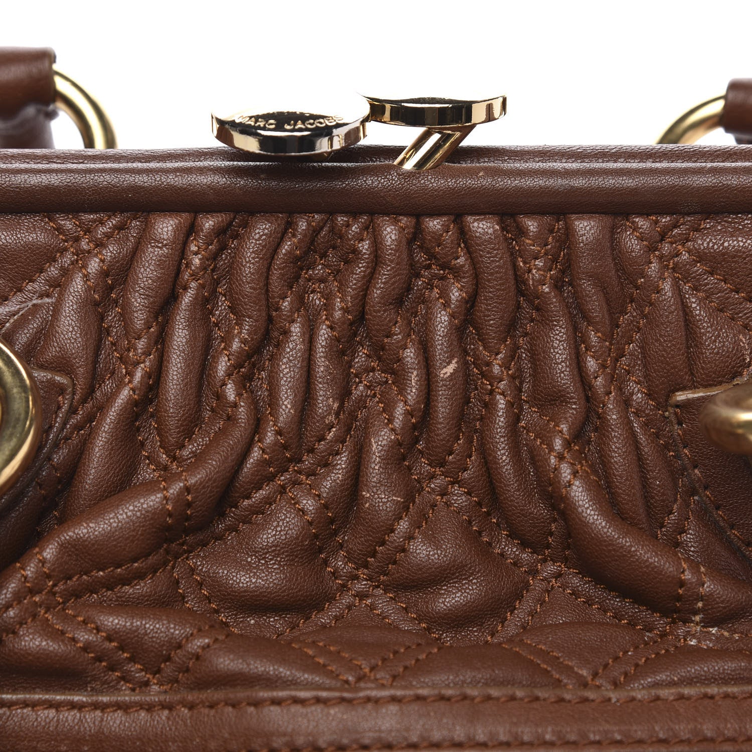 Marc Jacobs Calfskin Quilted Stam Brown 14 of 18