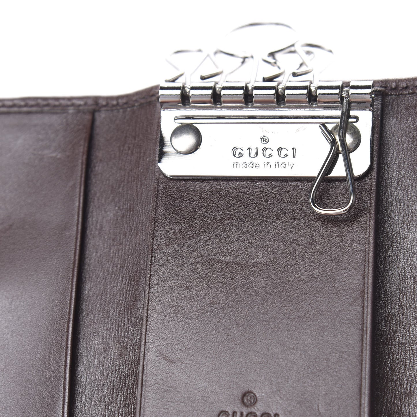 Guccissima Web 6 Key Holder Case Brown