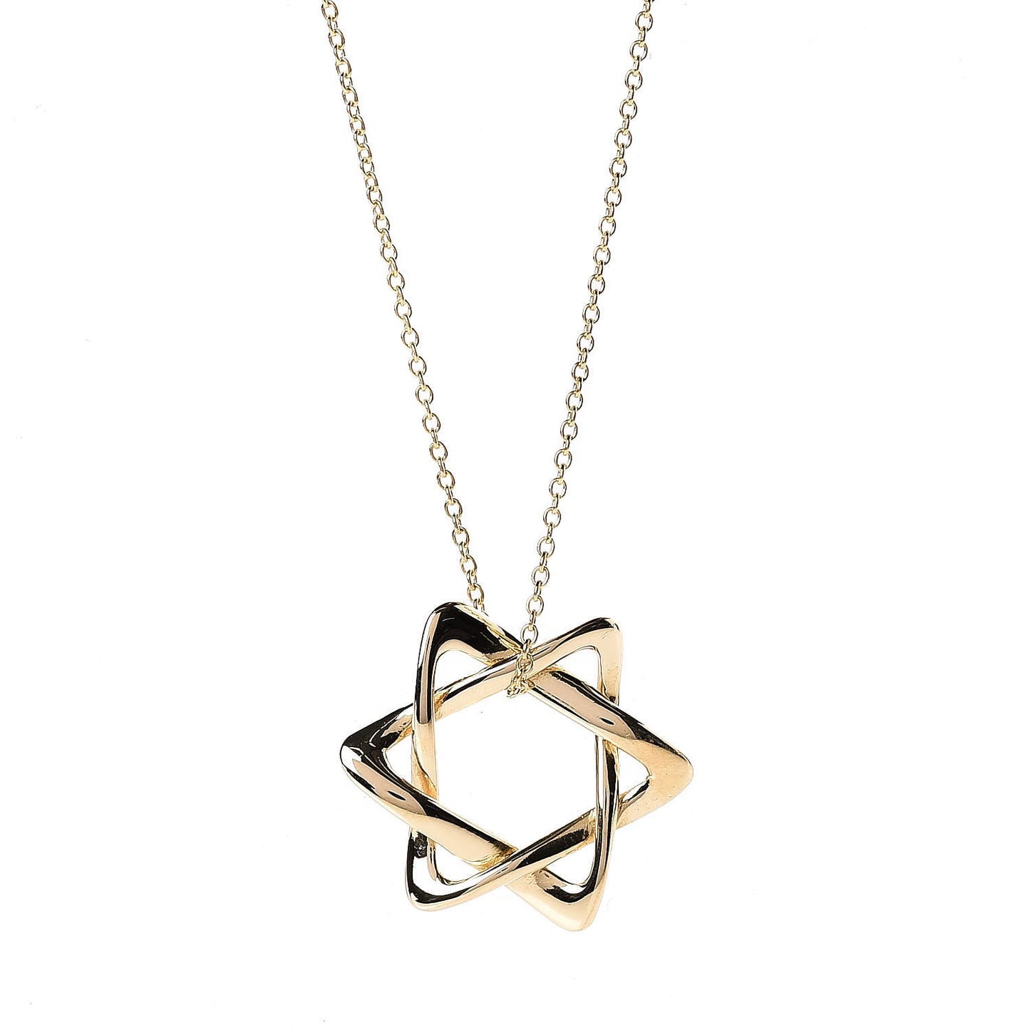 18K Yellow Gold 12mm Elsa Peretti Star of David Pendant Necklace
