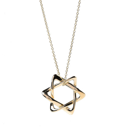 Tiffany 18K Yellow Gold 12mm Elsa Peretti Star of David Pendant Necklace 4 of 7