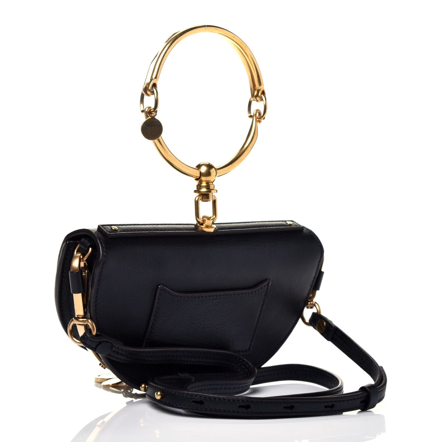 Calfskin Small Nile Bracelet Minaudiere Bag Black