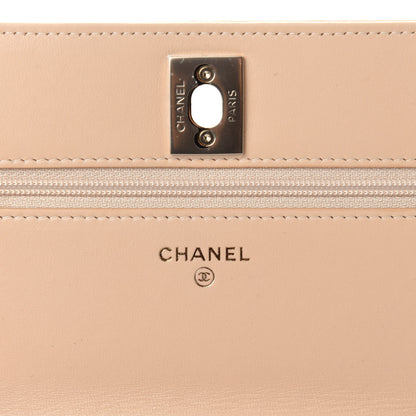 Chanel Lambskin Quilted Trendy CC Wallet On Chain WOC Beige 11 of 16