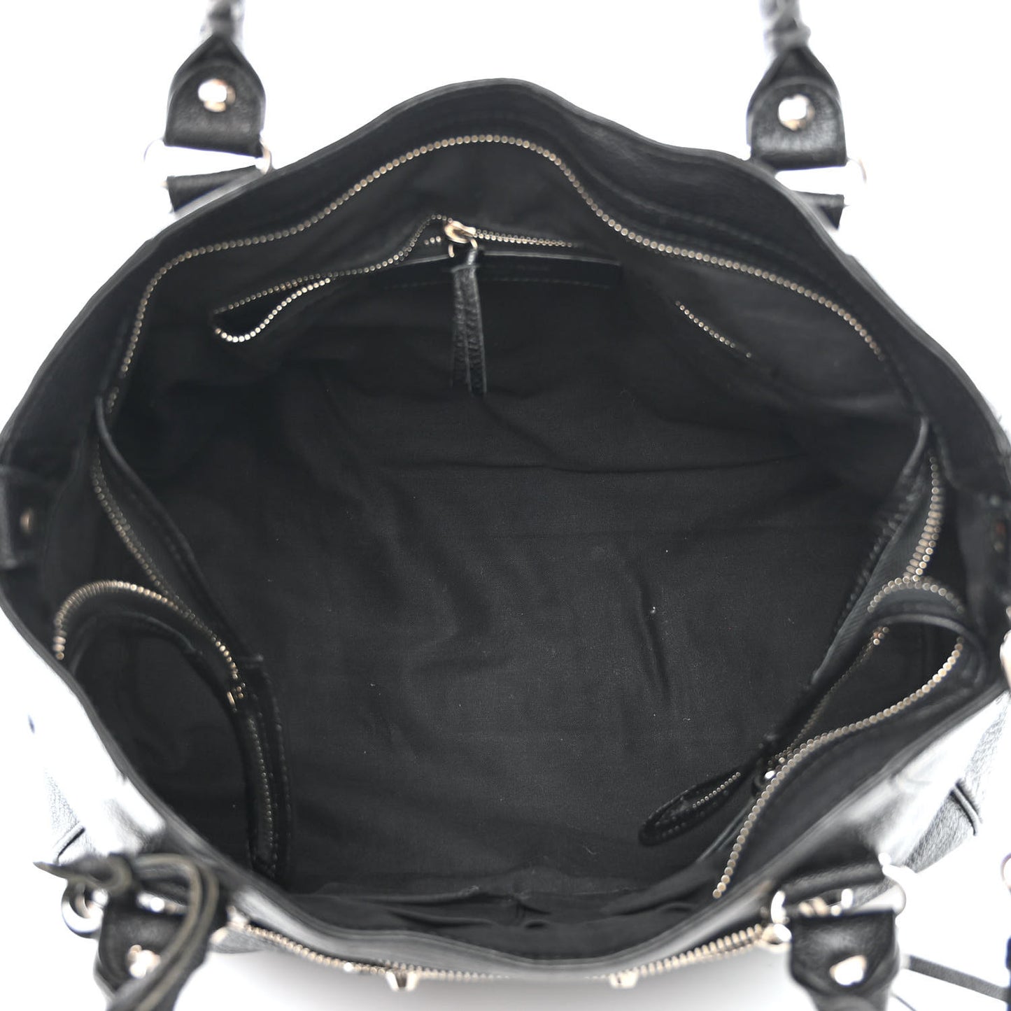 Chevre Silver Metallic Edge Hardware Velo Black