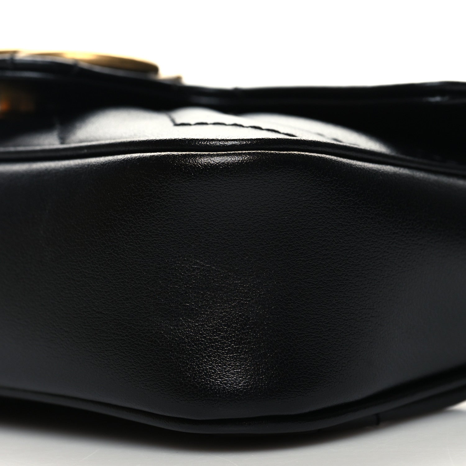 Gucci Calfskin Matelasse Super Mini GG Marmont Shoulder Bag Black 10 of 11