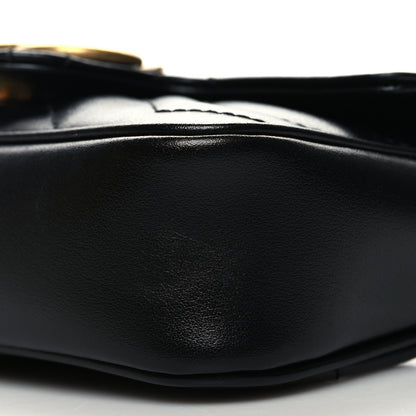 Gucci Calfskin Matelasse Super Mini GG Marmont Shoulder Bag Black 10 of 11