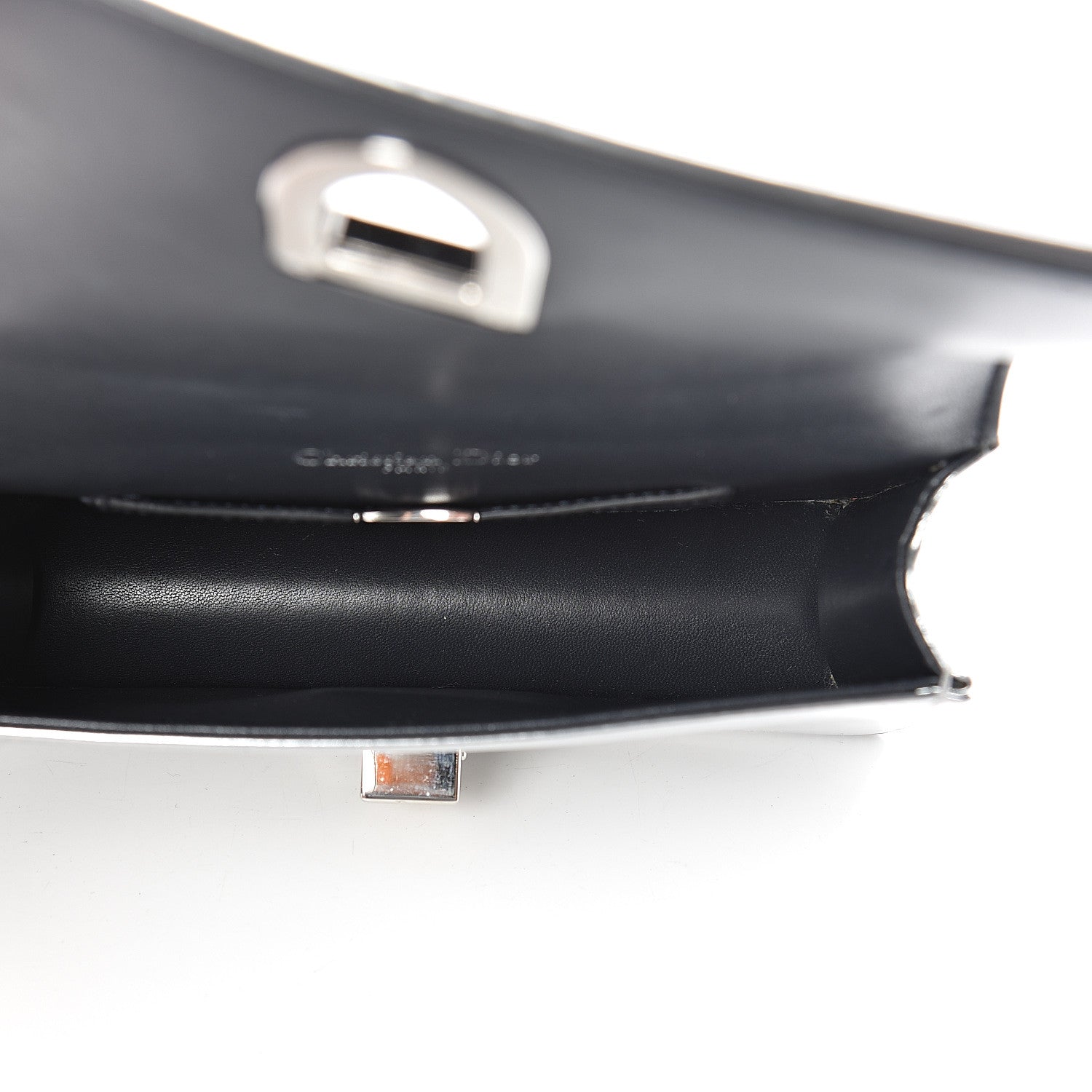 Christian Dior Metallic Patent Micro-Cannage Mini Diorama Flap Bag Silver 5 of 12