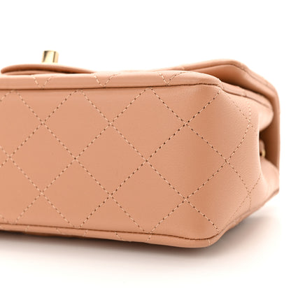 Chanel Lambskin Quilted Mini Rectangular Flap Brown 10 of 11