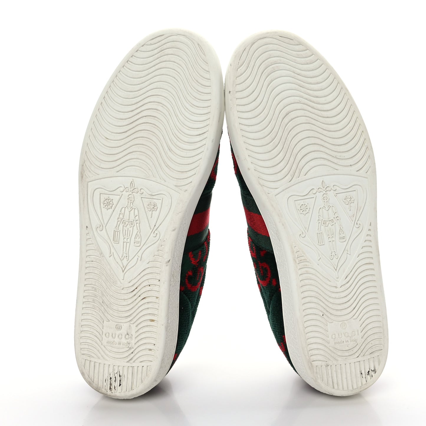 Terry Cloth GG Monogram Web Womens Ace Sneakers 36.5 Green Red