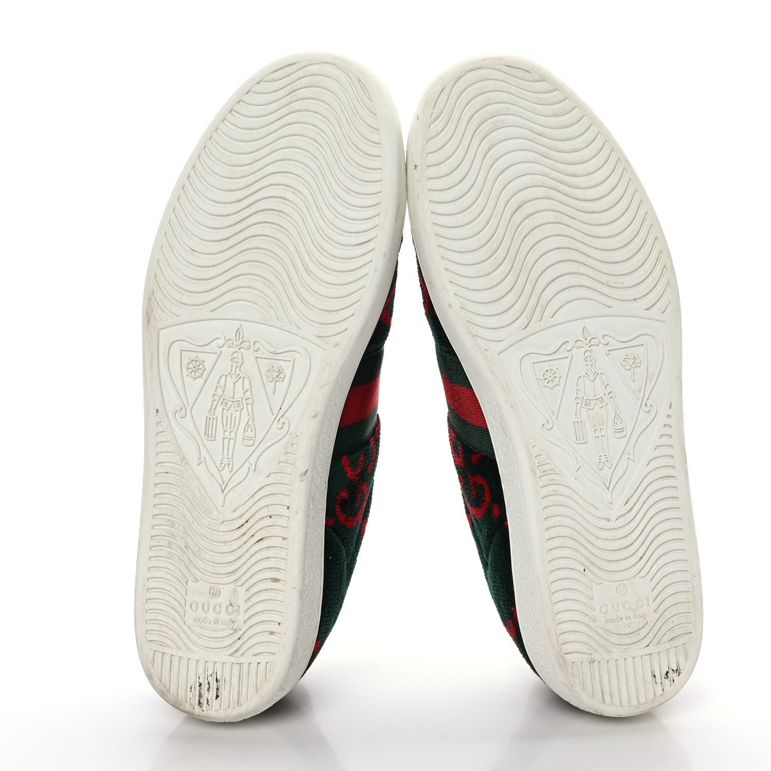 Gucci Terry Cloth GG Monogram Web Womens Ace Sneakers 36.5 Green Red 6 of 7