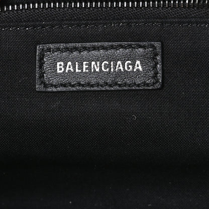 Balenciaga Metallic Textured Calfskin Logo Cloud Clutch XS Black 8 of 8