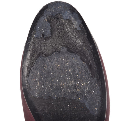 Chanel Nubuck Cap Toe CC Ballerina Flats 41 Burgundy Black 13 of 13