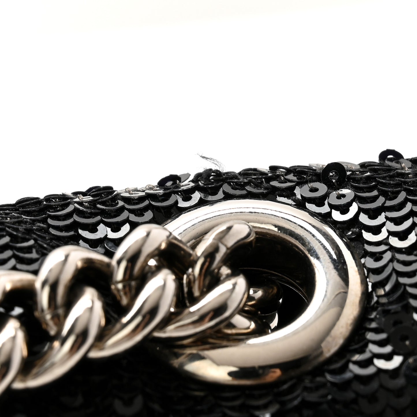Sequin Matelasse Diagonal Mini GG Marmont Shoulder Bag Black
