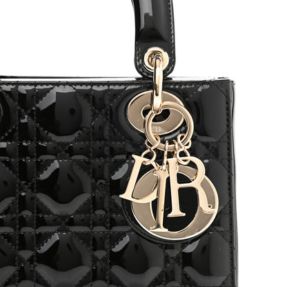 Christian Dior Patent Cannage Small Lady Dior Black 8 of 10