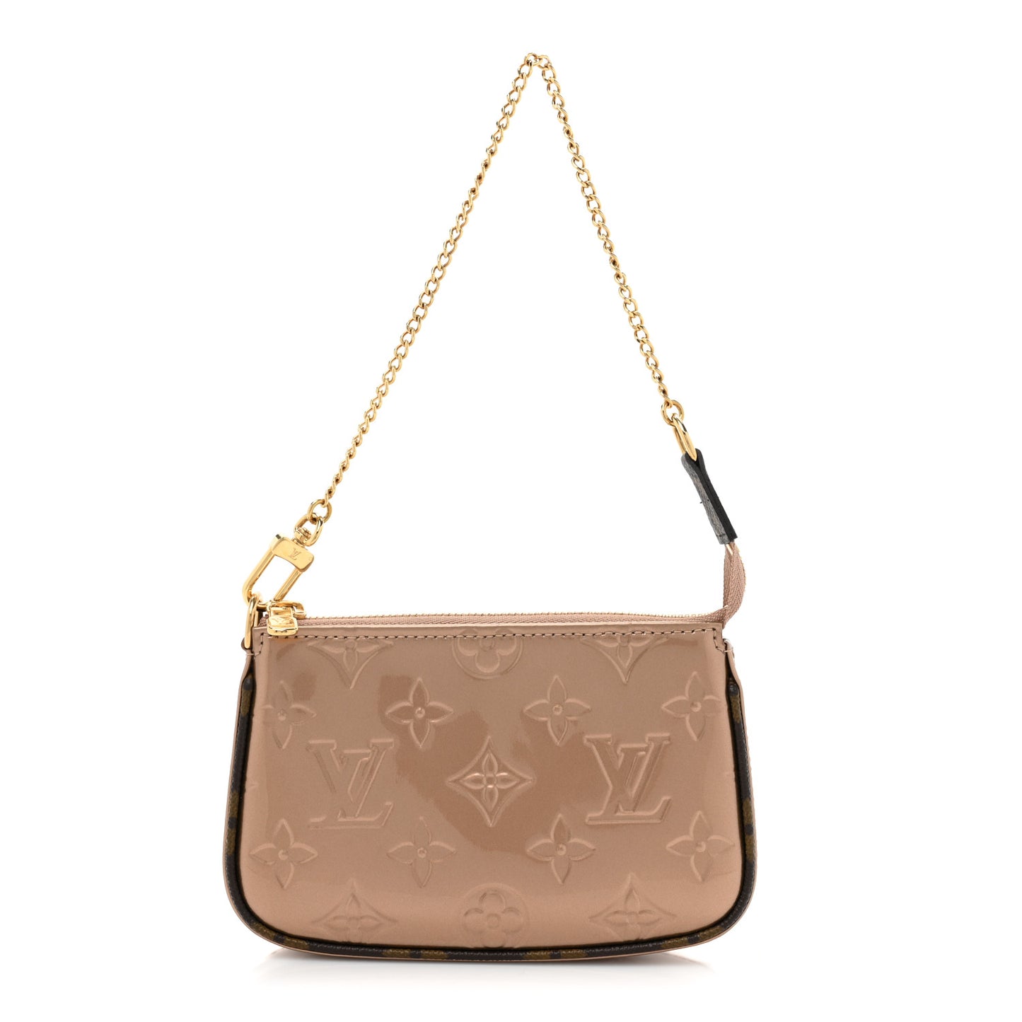 Metallic Vernis Mini Pochette Accessories Rose Gold